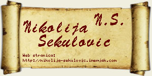 Nikolija Sekulović vizit kartica